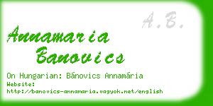 annamaria banovics business card