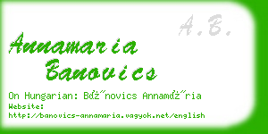 annamaria banovics business card